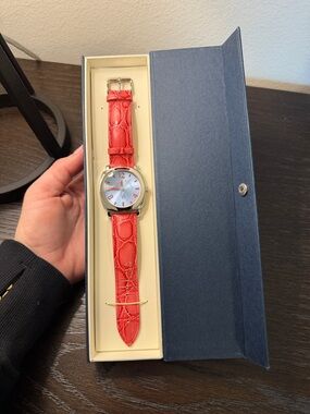 Dooney & Bourke Pink Leather Strap Watch